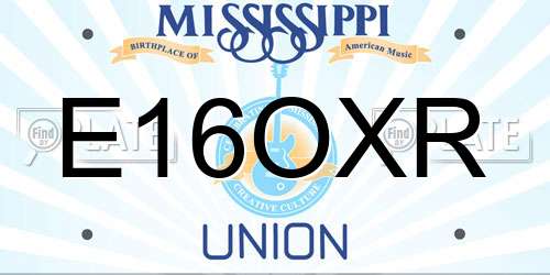 E16OXR Mississippi License Plate