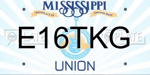 E16TKG Mississippi License Plate