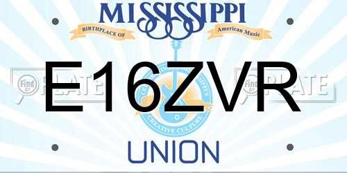 E16ZVR Mississippi License Plate