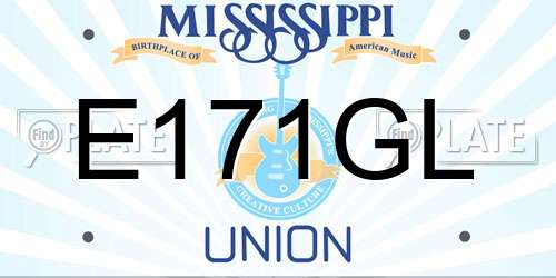 E171GL Mississippi License Plate