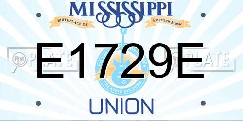 E1729E Mississippi License Plate