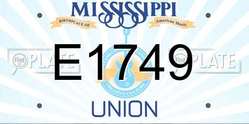 E1749 Mississippi License Plate
