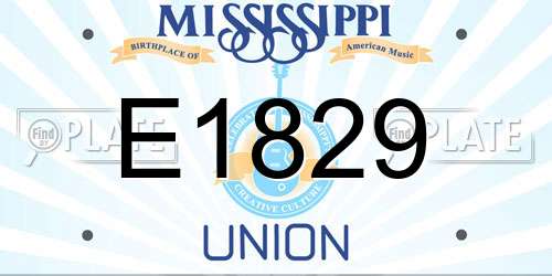 E1829 Mississippi License Plate