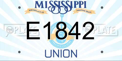 E1842 Mississippi License Plate