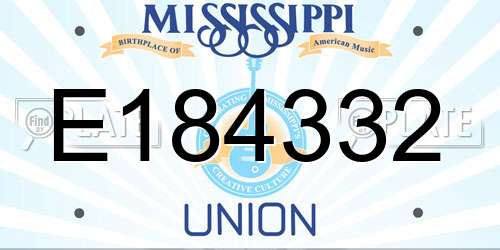 E184332 Mississippi License Plate