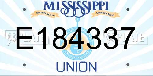 E184337 Mississippi License Plate