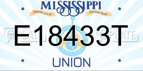 E18433T Mississippi License Plate