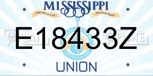E18433Z Mississippi License Plate