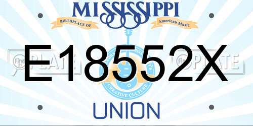 E18552X Mississippi License Plate