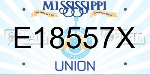 E18557X Mississippi License Plate