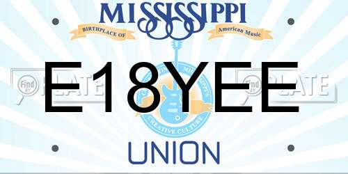 E18YEE Mississippi License Plate