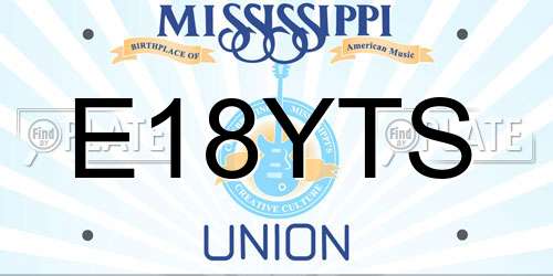 E18YTS Mississippi License Plate