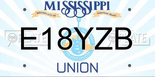 E18YZB Mississippi License Plate