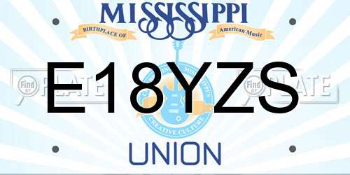 E18YZS Mississippi License Plate