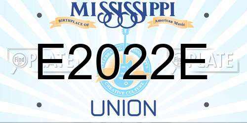 E2022E Mississippi License Plate