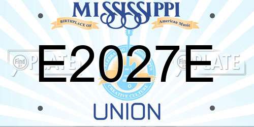 E2027E Mississippi License Plate