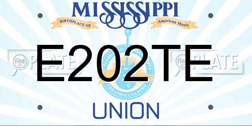 E202TE Mississippi License Plate