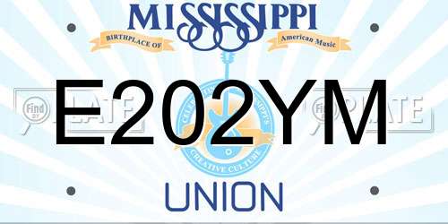 E202YM Mississippi License Plate