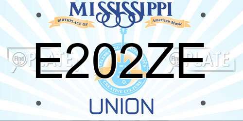 E202ZE Mississippi License Plate