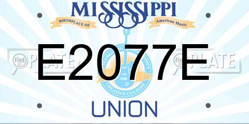 E2077E Mississippi License Plate