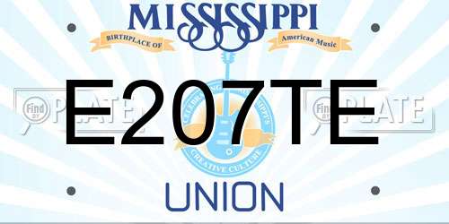 E207TE Mississippi License Plate