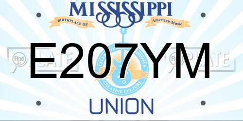 E207YM Mississippi License Plate
