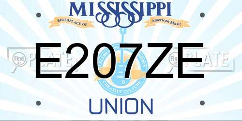 E207ZE Mississippi License Plate