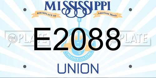 E2088 Mississippi License Plate