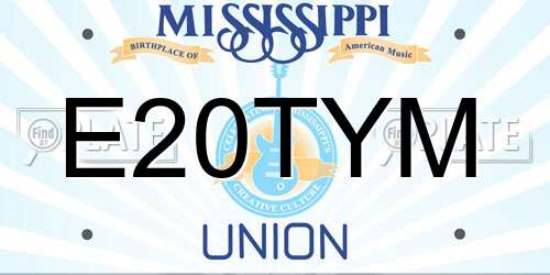 E20TYM Mississippi License Plate