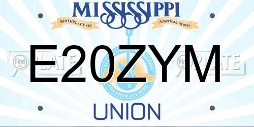 E20ZYM Mississippi License Plate