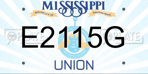 E2115G Mississippi License Plate