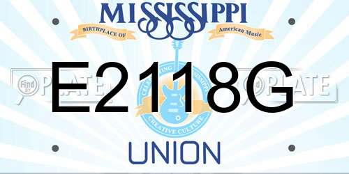 E2118G Mississippi License Plate