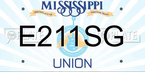 E211SG Mississippi License Plate