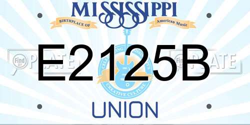 E2125B Mississippi License Plate