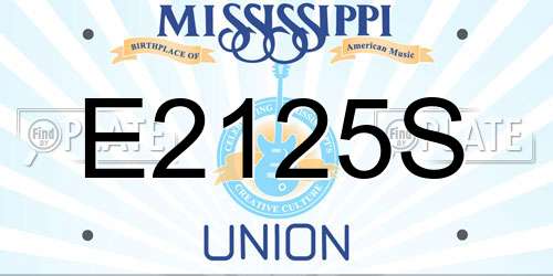E2125S Mississippi License Plate