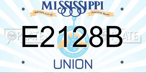 E2128B Mississippi License Plate