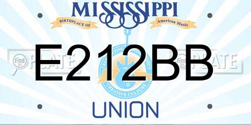 E212BB Mississippi License Plate