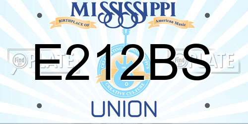 E212BS Mississippi License Plate