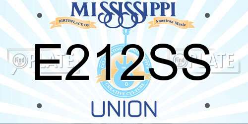 E212SS Mississippi License Plate