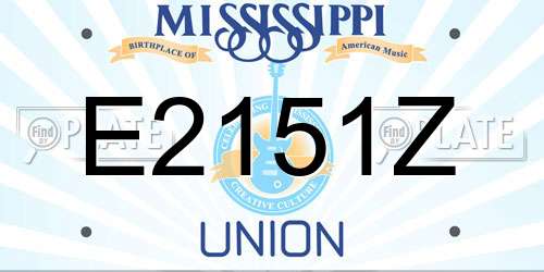 E2151Z Mississippi License Plate