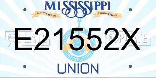 E21552X Mississippi License Plate