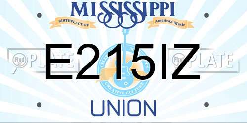 E215IZ Mississippi License Plate