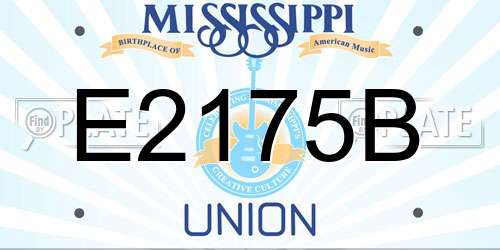 E2175B Mississippi License Plate