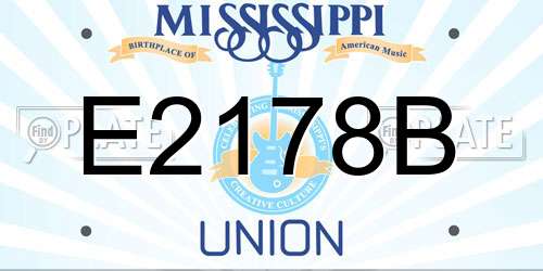 E2178B Mississippi License Plate