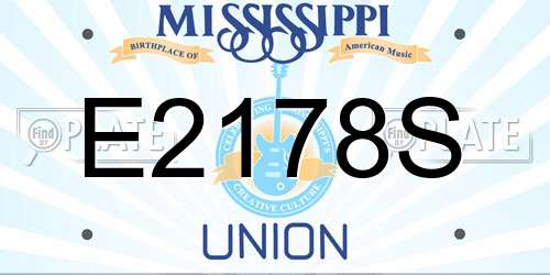 E2178S Mississippi License Plate