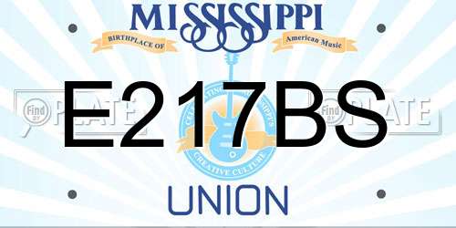 E217BS Mississippi License Plate