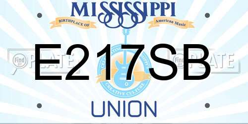 E217SB Mississippi License Plate