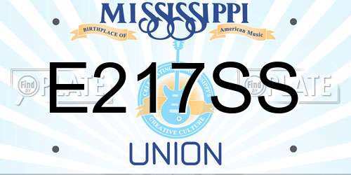 E217SS Mississippi License Plate