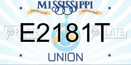 E2181T Mississippi License Plate