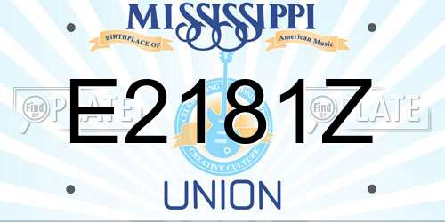 E2181Z Mississippi License Plate